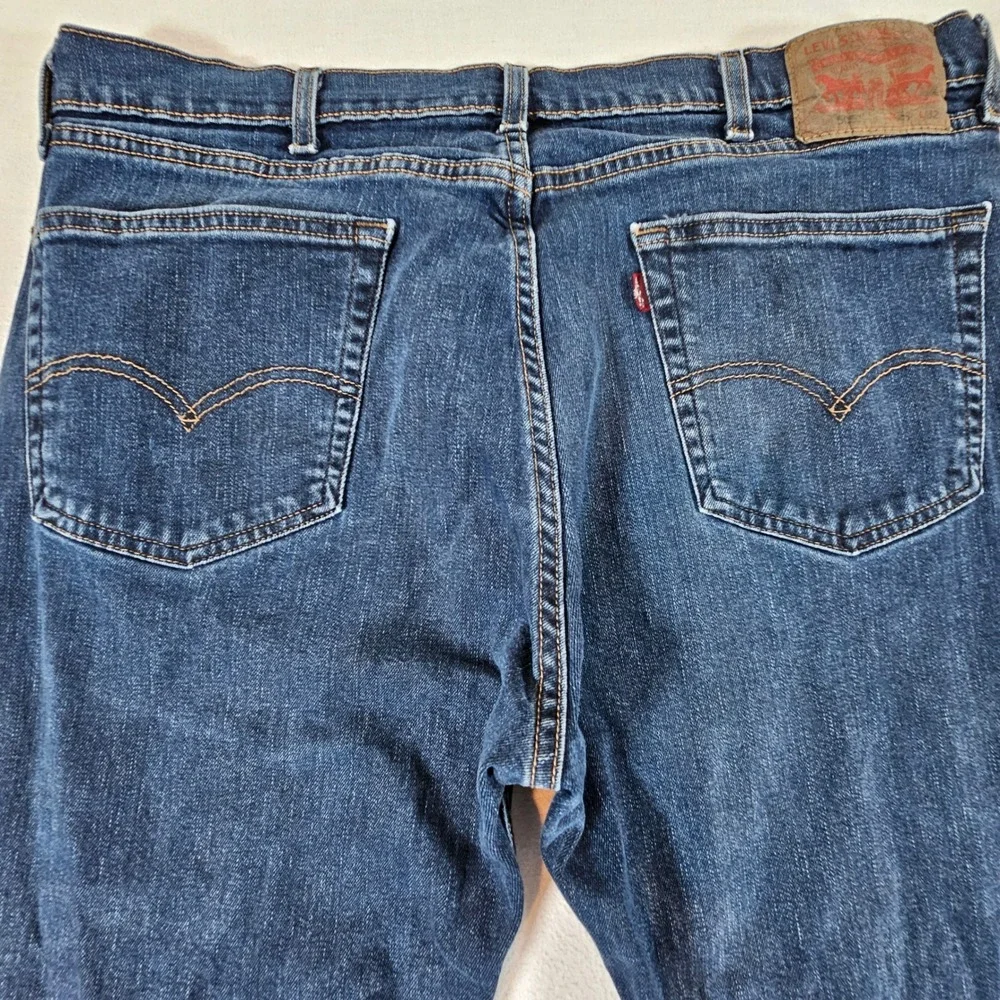 Levi's 505 Regular Fit Jeans Mens 38x32 Dark Wash Blue Straight Leg Denim‎
